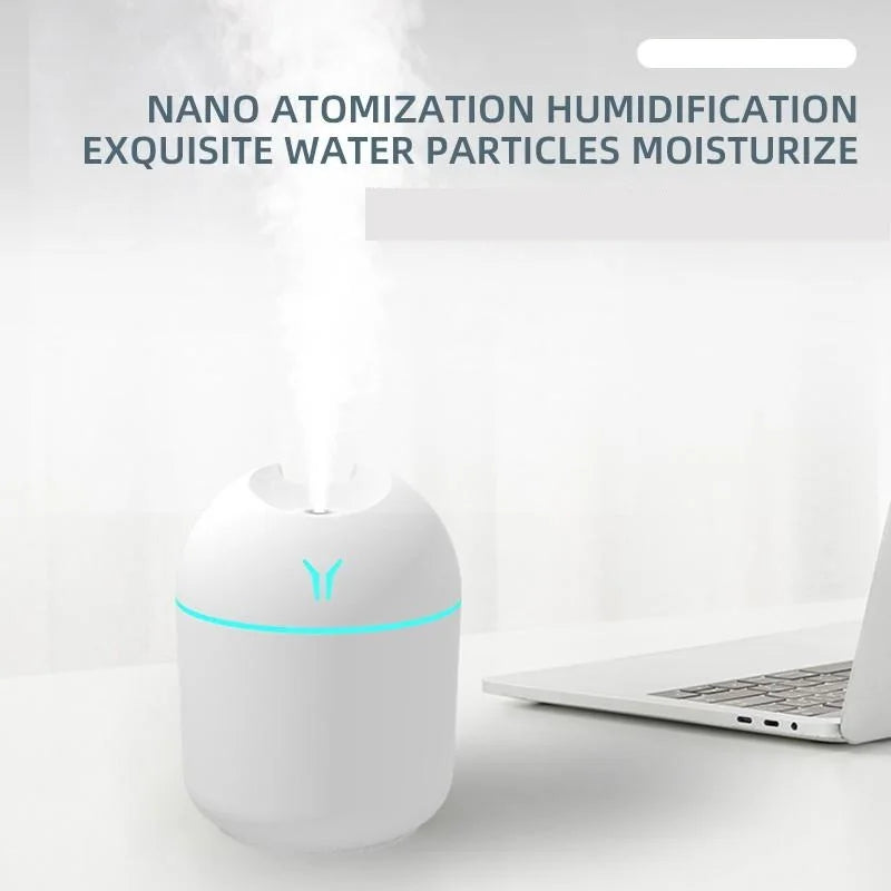 250 ml USB-Mini-Luftbefeuchter, Aroma-Diffusor mit ätherischen Ölen für Zuhause und Auto, Ultraschall-Diffusor mit Stummschaltung und LED-Farblampe