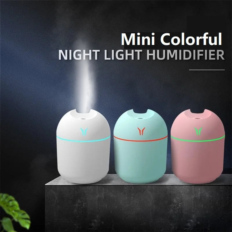250 ml USB-Mini-Luftbefeuchter, Aroma-Diffusor mit ätherischen Ölen für Zuhause und Auto, Ultraschall-Diffusor mit Stummschaltung und LED-Farblampe