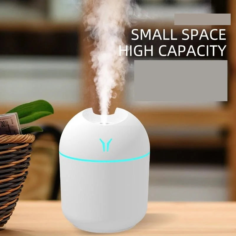 250 ml USB-Mini-Luftbefeuchter, Aroma-Diffusor mit ätherischen Ölen für Zuhause und Auto, Ultraschall-Diffusor mit Stummschaltung und LED-Farblampe