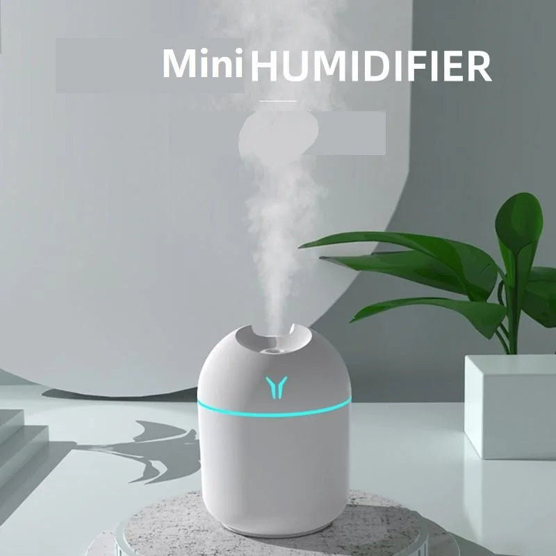 250 ml USB-Mini-Luftbefeuchter, Aroma-Diffusor mit ätherischen Ölen für Zuhause und Auto, Ultraschall-Diffusor mit Stummschaltung und LED-Farblampe